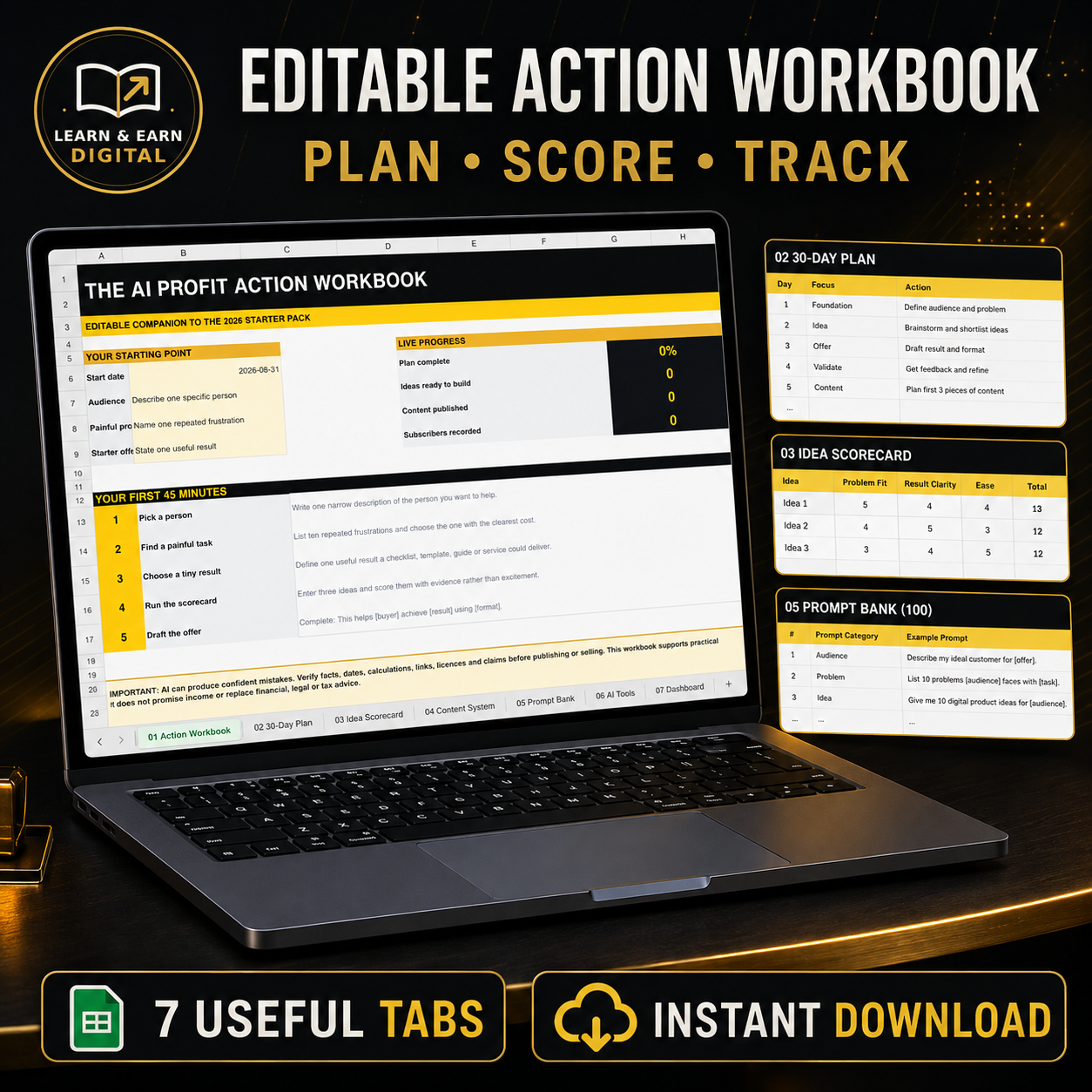The editable action workbook